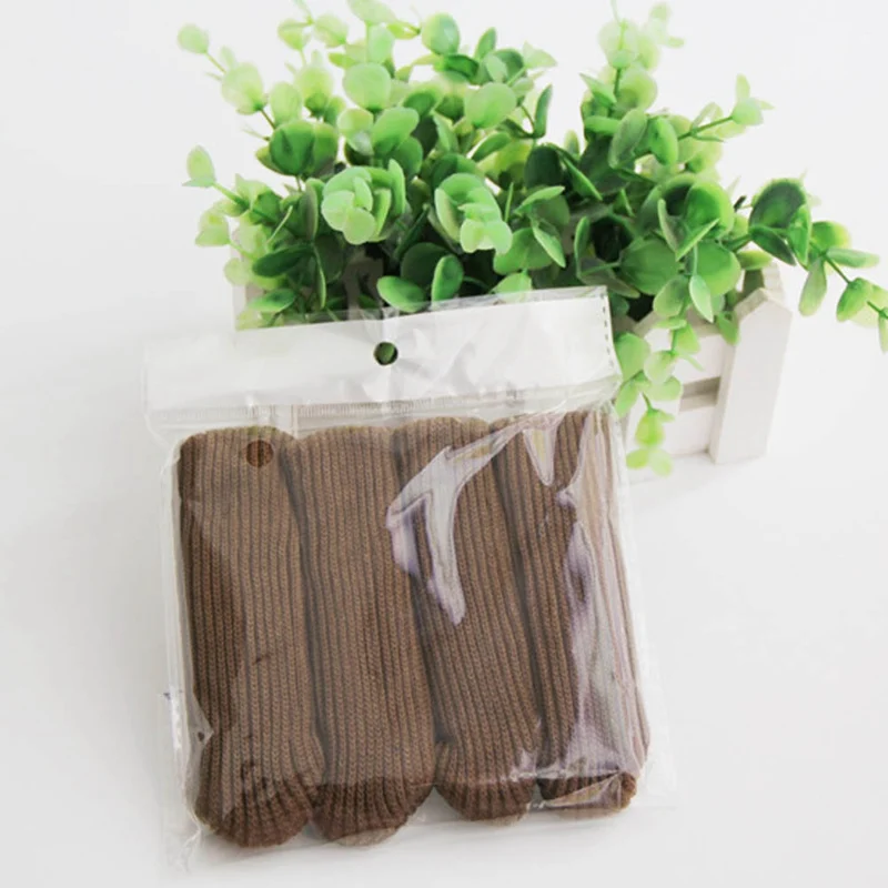 4 шт./лот мягкий защитный напольный вязаный чехол на стул вязаные пинетки коврики