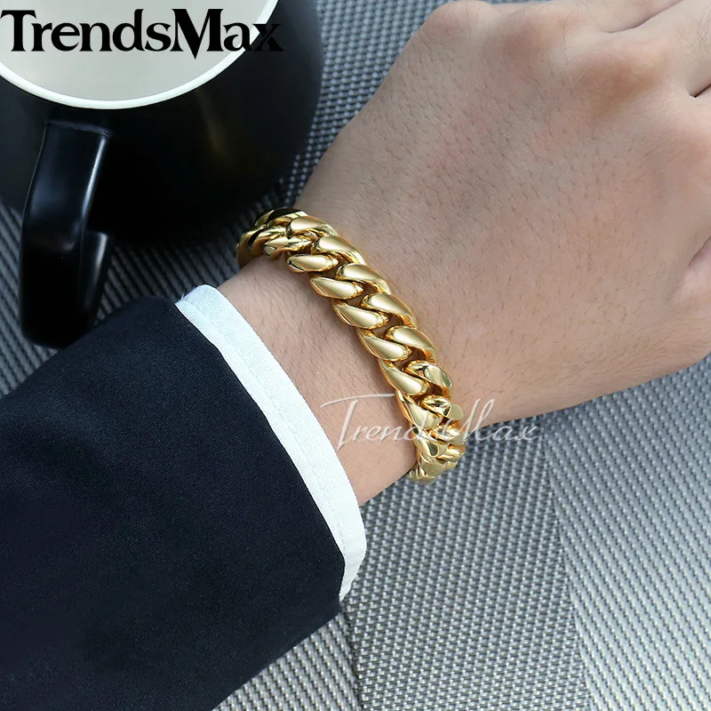 Женский комплект ювелирных изделий Trendsmax Miami Curb Cuban Link из нержавеющей стали 316L в