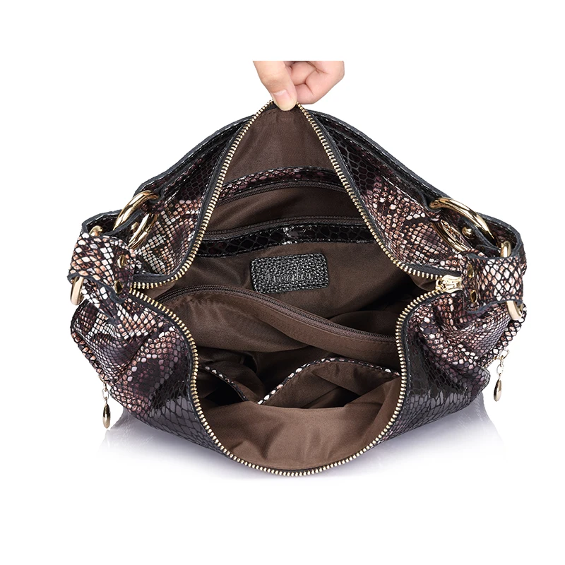 Женская большая сумка хобо из натуральной кожи REALER|bag hobo|handbag genuine leatherleather tote bag |