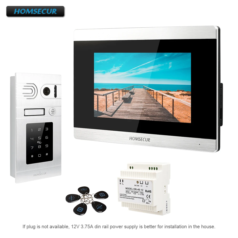 

HOMSECUR 7" Wired Video Door Entry Phone Call System Intercom+Password and RFID Access BC071-S + BM715-S