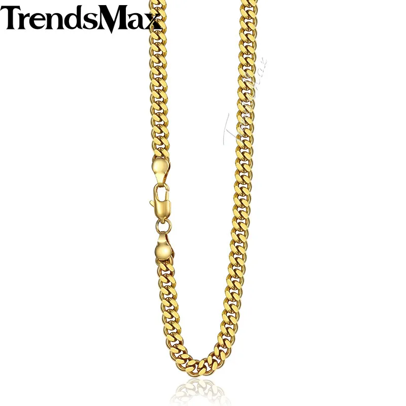Мужские ожерелья с кубинскими звеньями Trendsmax золотая цепочка Прямая поставка