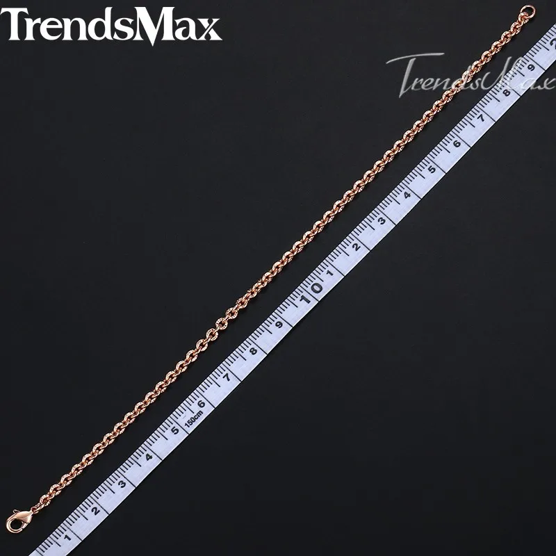 Браслет женский из розового золота 585 пробы 3 мм 18/20/23 см|women bracelet|gold filledbracelet chain |