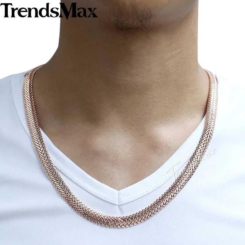 Ожерелье Trendsmax Wo для мужчин и женщин колье с цепочкой в виде змеи елочки лисий