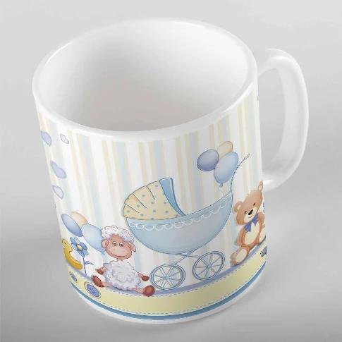 Else Blue Sweet Bear Animals Boy Children Kids 3D Digital Printing Modern Turkish Ceramic Porcelain Coffee Tea Milk Cup Mug | Дом и сад