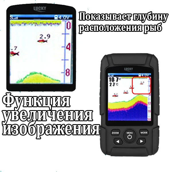 Lucky FF718LiC 2-в-1 Беспроводной/проводной эхолот с цветным дисплеем глубина