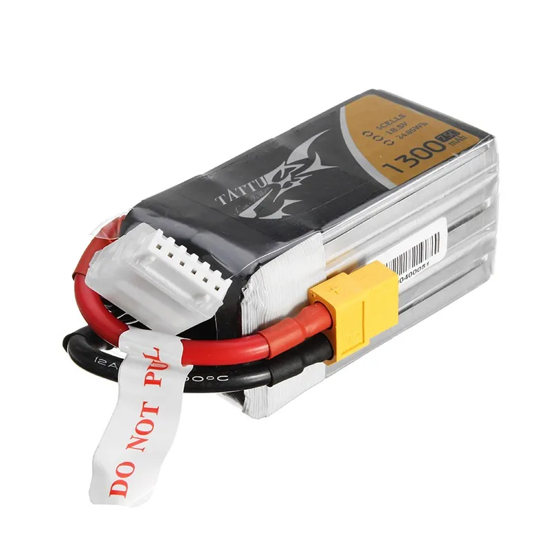 TATTU 18 5 V 1300mAh 75C 24.05Wh 5S XT60 разъем Lipo батарея для RC FPV гоночная камера Дрон запасные