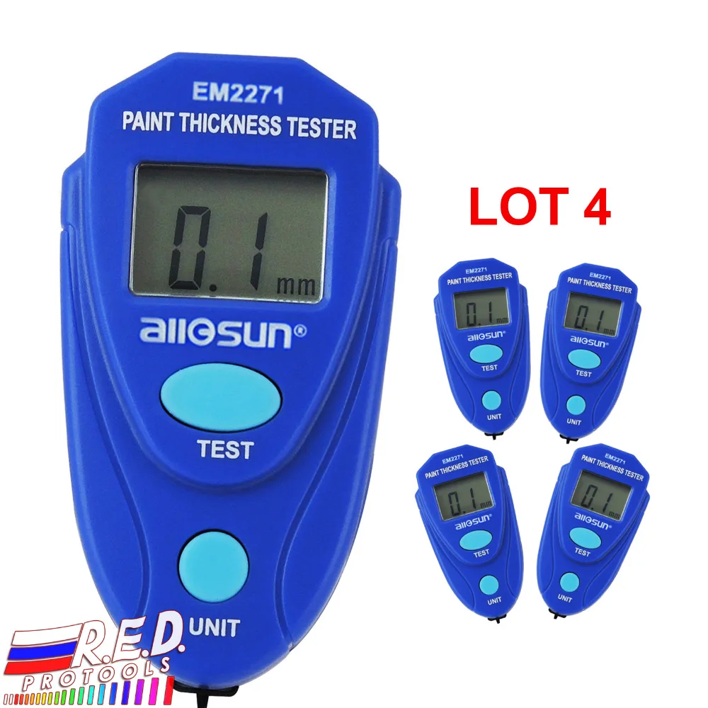 

EM2271_lot4 Car Painting Paint Thickness Tester Meter 0~2.0mm Mini Digital Coating Thickness Gauge Enamel Plastic Epoxy