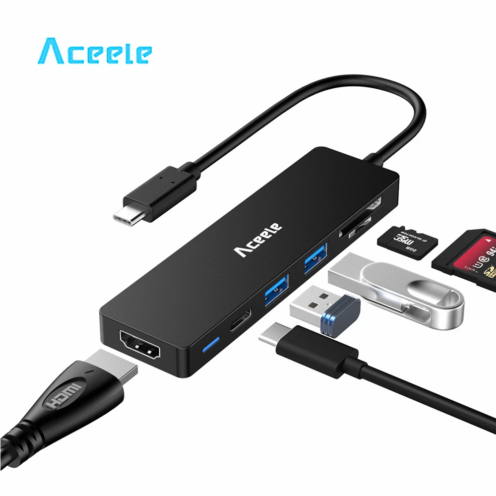 Aceele USB C концентратор usb type до 4K HDMI 3 0 питание доставка карт ридер конвертер для Macbook