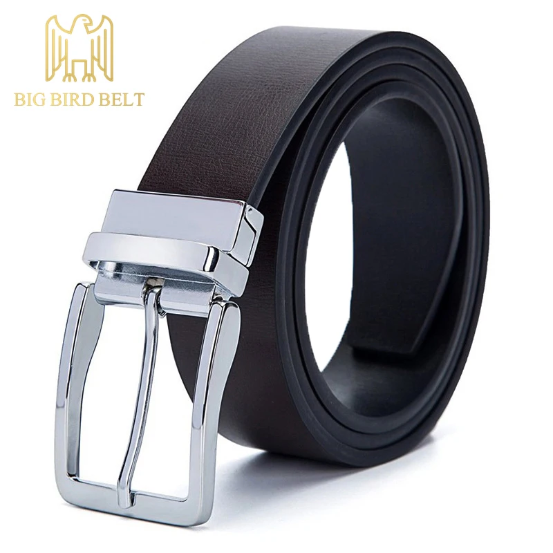 BIG BIRD BELT 2017 NEW Rotatable Buckle Double Genuine Leather Belt Men Luxury Brand Fashion New Designer Cowboy Top | Аксессуары для