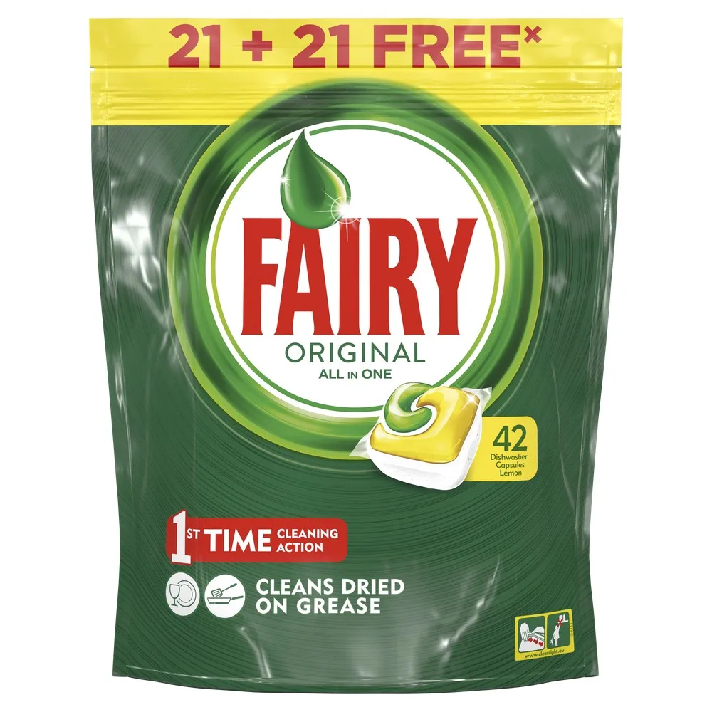 Капсулы для посудомоечной машины Fairy Original All In One (21+21 штука) | Дом и сад