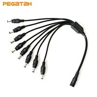 free shipping 5 5 x 2 1mm 1 female to 4 8 male dc power splitter plug cable adapter 12v for cctv security camera accessories