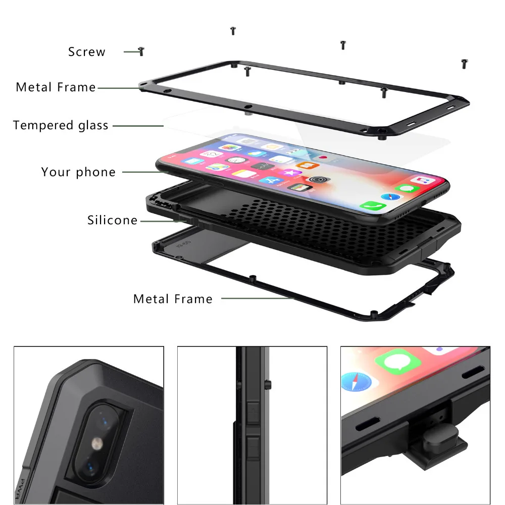 Heavy Duty Protection Anti-knock Metal Aluminum phone Case for iPhone 11 iphone pro max Dirt-resistant Shockproof Cover | Мобильные