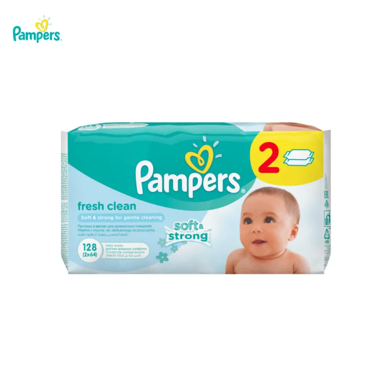 Детские влажные салфетки Pampers Baby Fresh Clean 128 шт.|baby wet wipes|baby wipes wetwet |