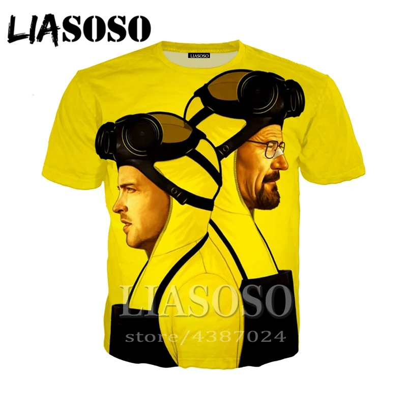 LIASOSO аниме 3d принт футболка для мужчин и женщин модная Breaking Bad hombre Harajuku 2018 Забавные