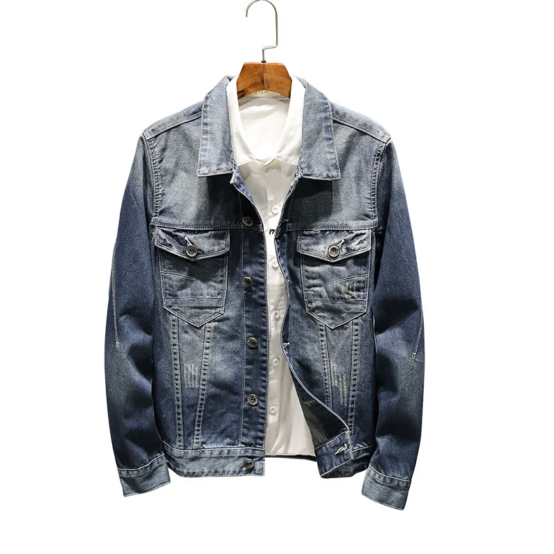 Бесплатная доставка 2018 Мужская Повседневная модная джинсовая куртка высокого качества и удобная мужская джинсовая куртка Мужское пальто от AliExpress RU&CIS NEW