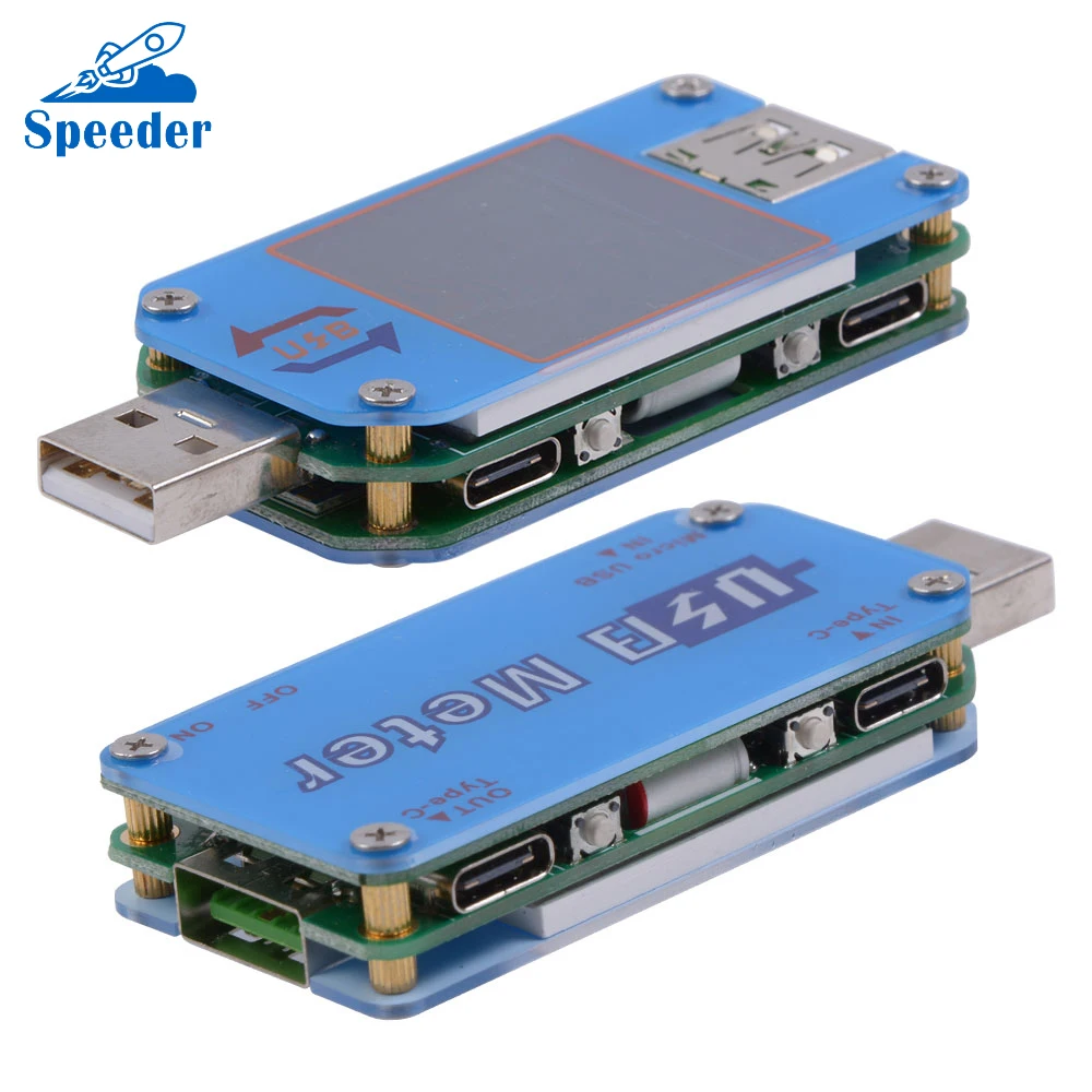 UM25C USB цветной ЖК-экран тестер с цветным ЖК-дисплеем и портами Micro Type-C