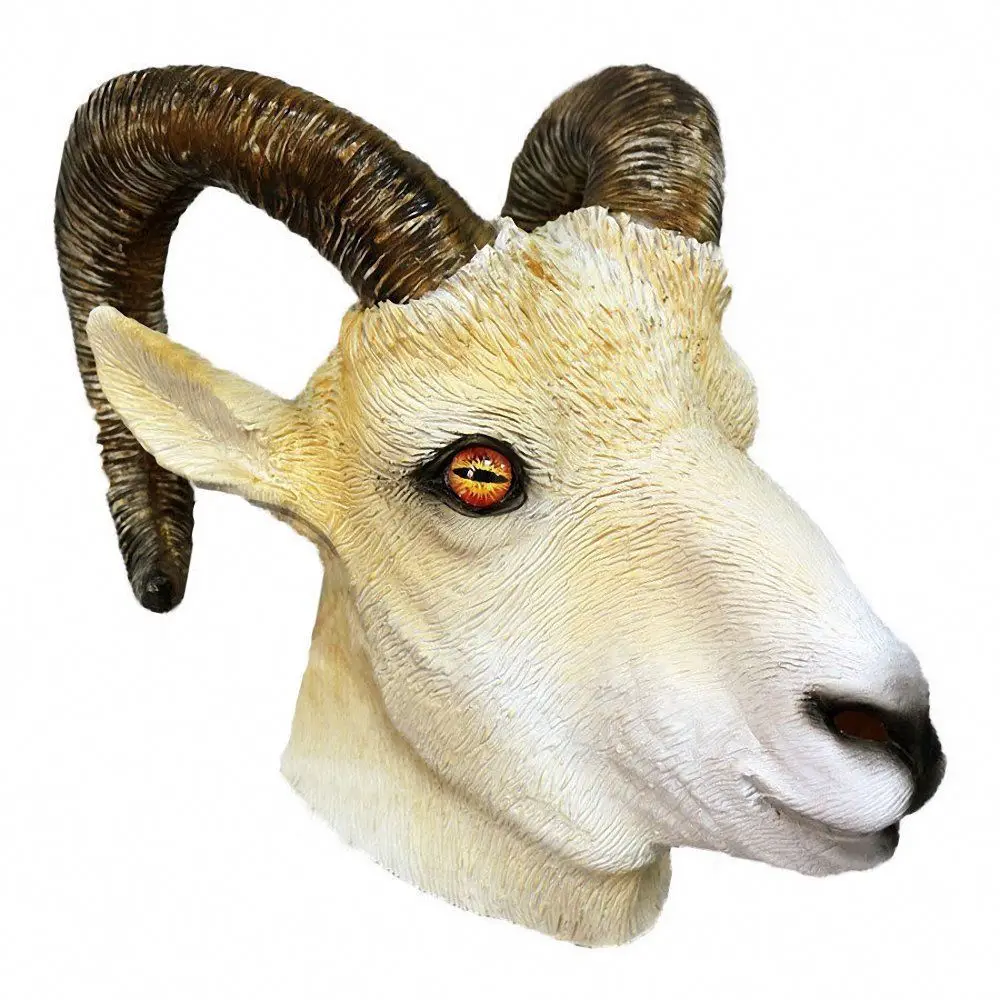 goat Антилопа Реалистичная овечья маска для детей Праздничная Вечеринка животное полная голова козья латексная маска ручной работы - Color: goat