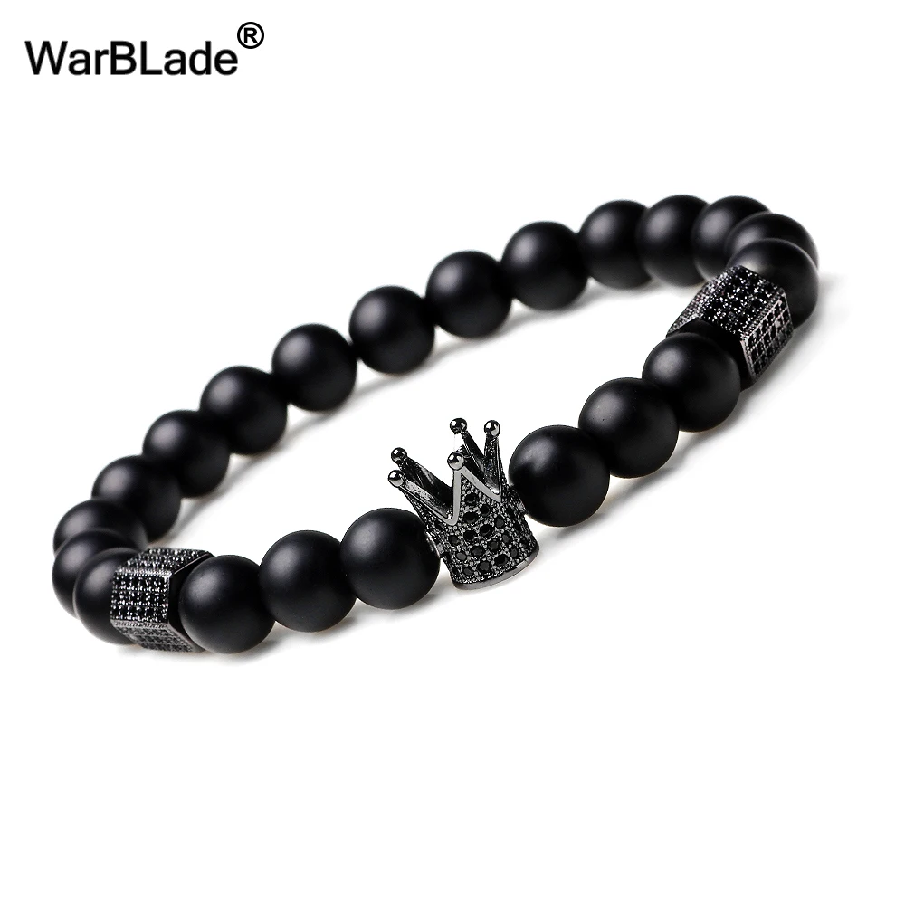 WarBLade новые гематитовые Бусы Браслеты титановая сталь Череп Корона браслеты