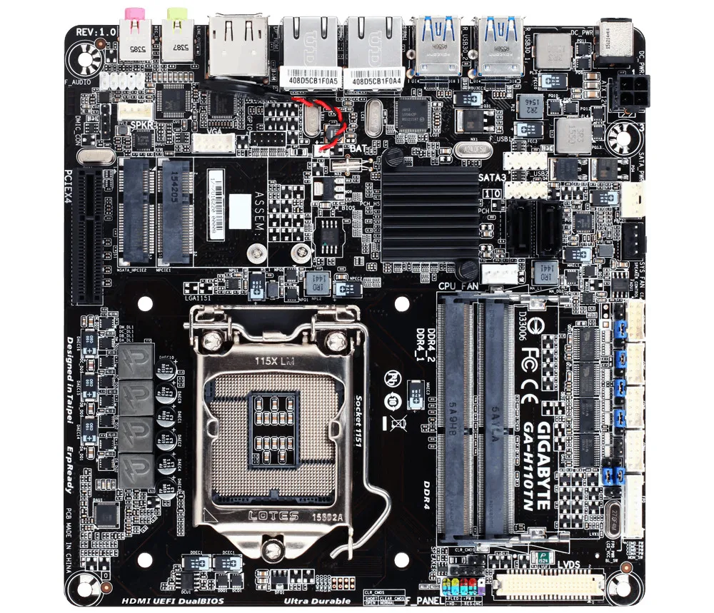 Материнская плата H110 ITX для Gigabyte H110TN поддерживает LGA1151 Мини Промышленная