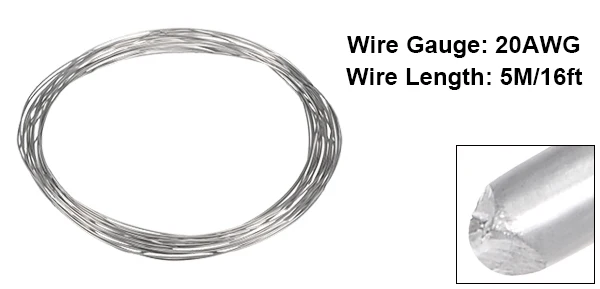 UXCELL 1 шт. нагревательный резистор нихромовая проволока 0,8 мм 20AWG 0,9 мм 19AWG 1 мм 18AWG 5 м длина провода сопротивления для нагревательных элементов