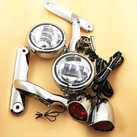 4 12 led auxiliary lighting bracketsred turn signals for harley street glide electra glide road king 1996 2013 models