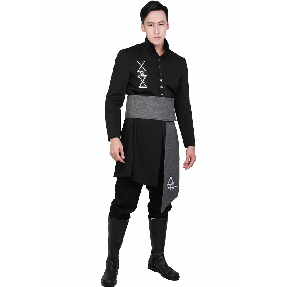 XCOSER Ghost B. C. Черное пальто и пояс для косплея, костюм, Новое поступление, косплей костюм на Хэллоуин для мужчин