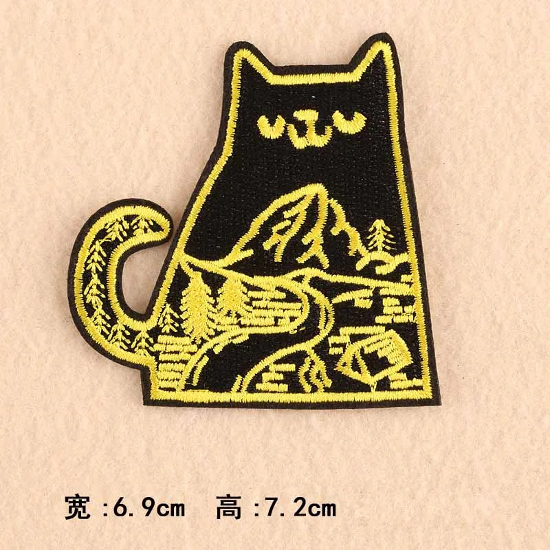 golden cat Не должны ничего геккон гриб потеряться на открытом воздухе железа на вышитые одежды патчи для одежды наклейки одежды оптом - Цвет: golden cat