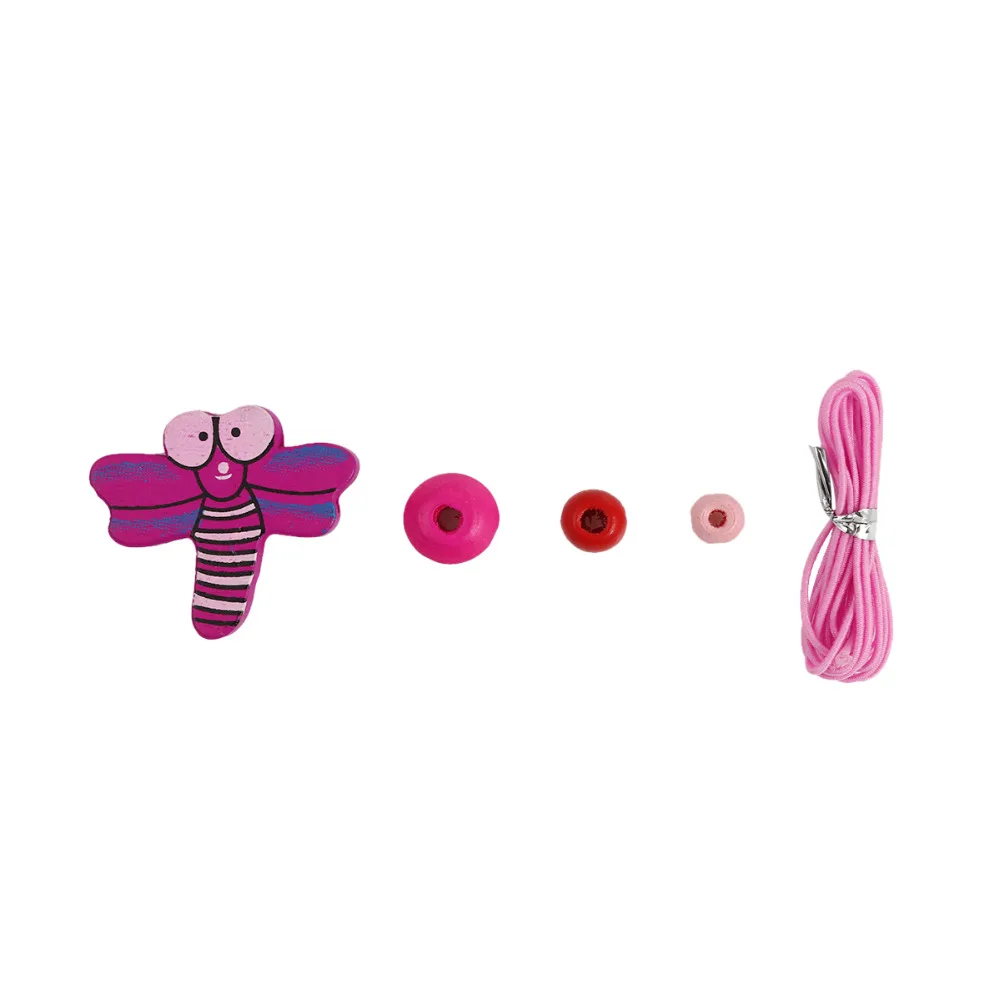 Деревянные бусины Круглые разноцветные стрекозы около 6 мм (2/8 &quot) Диаметр 34 (1