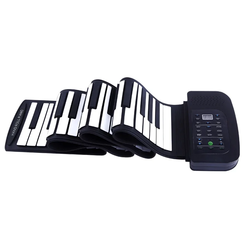 Гибкая USB MIDI Roll Up Пианино комплект с 88 клавиш электронные Рука roll up клавиатура для