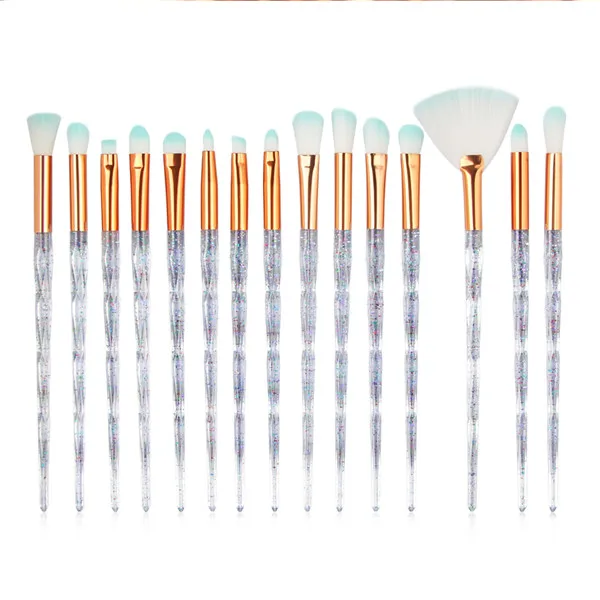 MAANGE Pro 20/15/10 шт набор кисточек для макияжа кисть для теней для век подводка для губ блеск Алмаз ручка набор кистей для макияжа - Handle Color: 15pcs