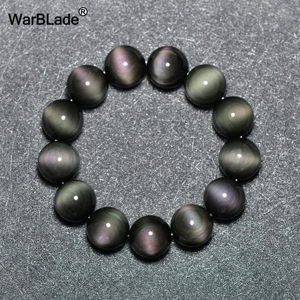 Браслет с фиолетовыми глазами из натурального камня 6 мм 8 10 12 20 мм|Браслеты