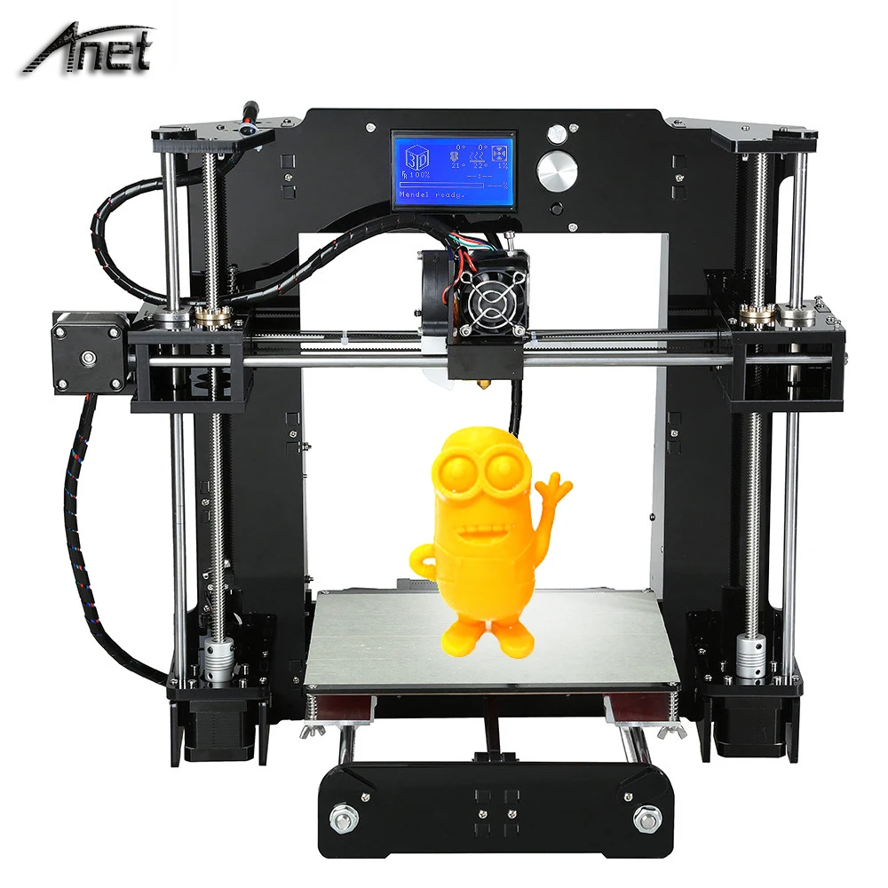 Топ продаж 3D принтер Anet A6 E10 3d печатные машины 3D-принтер большого размера принтер 3d кровать с подогревом 10 м PLA sd-карта бесплатные подарки