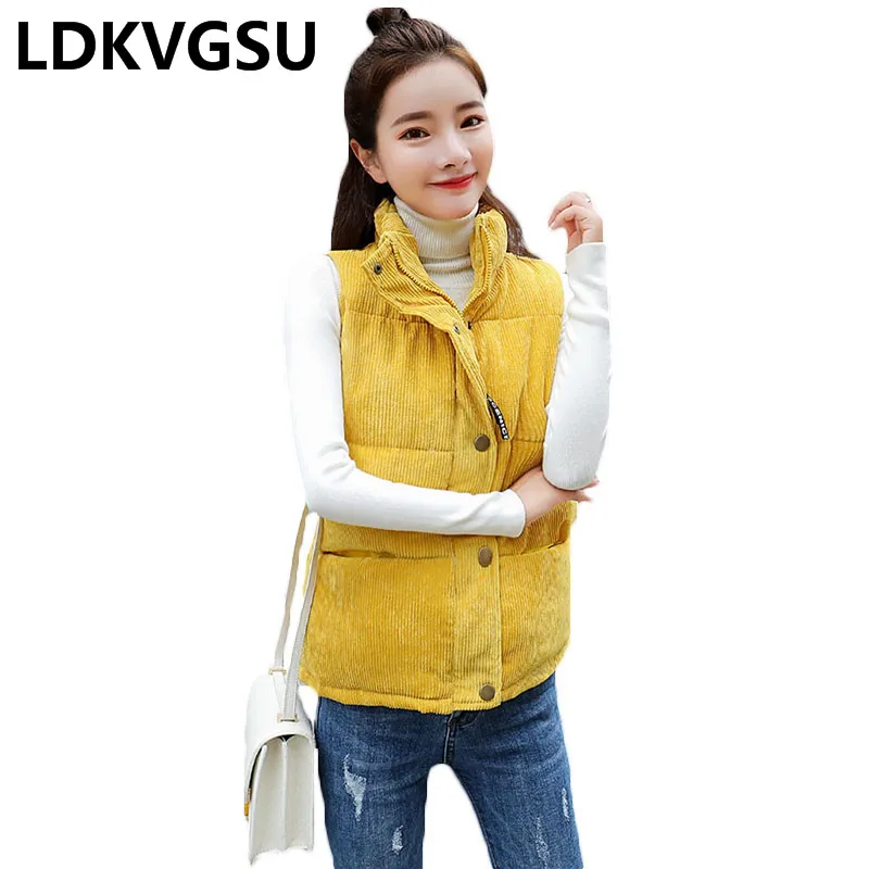 Новинка 2018 осенне зимний женский винтажный вельветовый жилет парка Женский