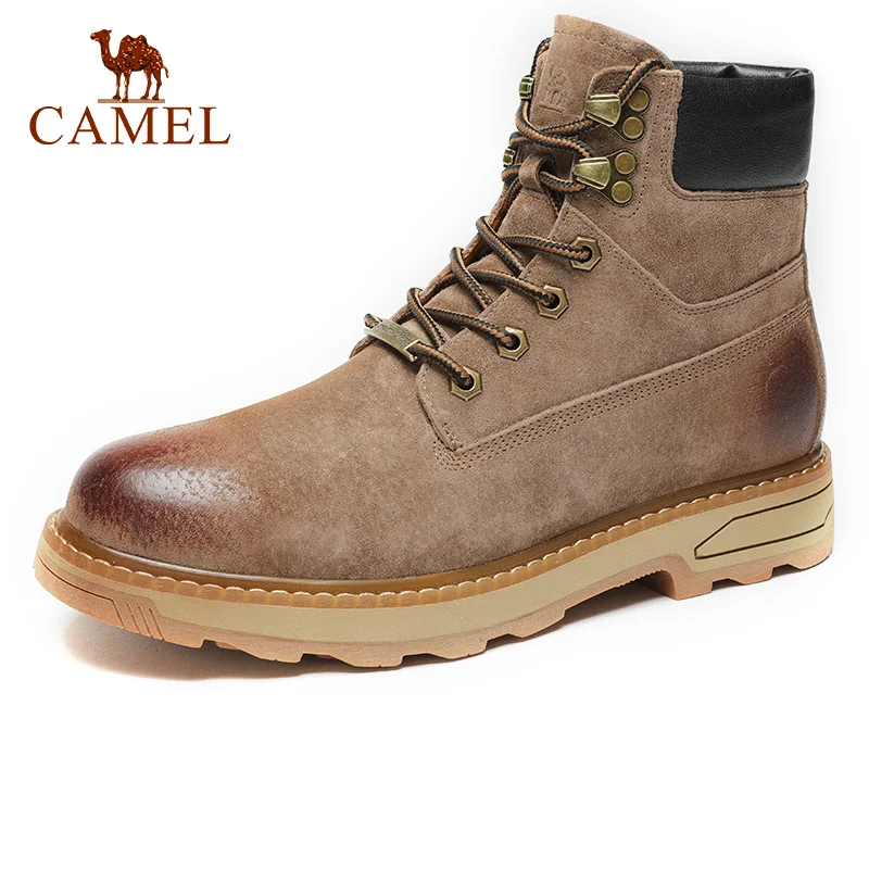CAMEL/Мужская обувь; сезон осень-зима; качественные рабочие ботинки; мужские военные ботинки из натуральной кожи; Мужская Рабочая обувь на резиновой подошве