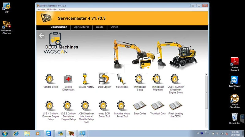 Servicemaster 4 V1.73.3 диагностическое программное обеспечение для экскаватора JCB ServiceMaster