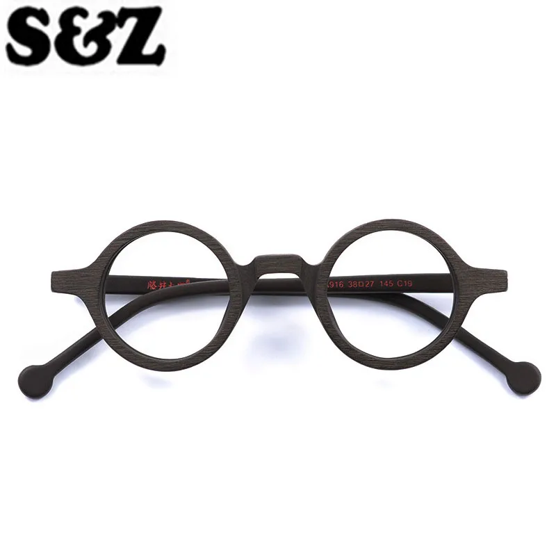 

Fashion Retro Round Circle Glasses Frames Wood Frame Clear Non-Lens Eye Glasses Frame Unisex Women Men Eyewear Frames