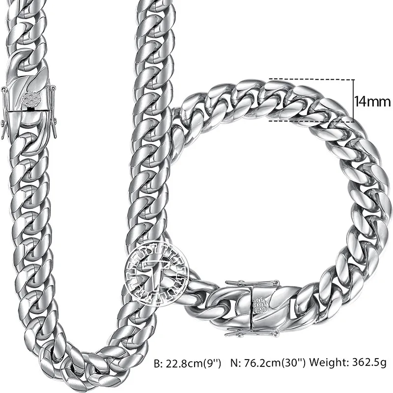 Женский комплект ювелирных изделий Trendsmax Miami Curb Cuban Link из нержавеющей стали 316L в