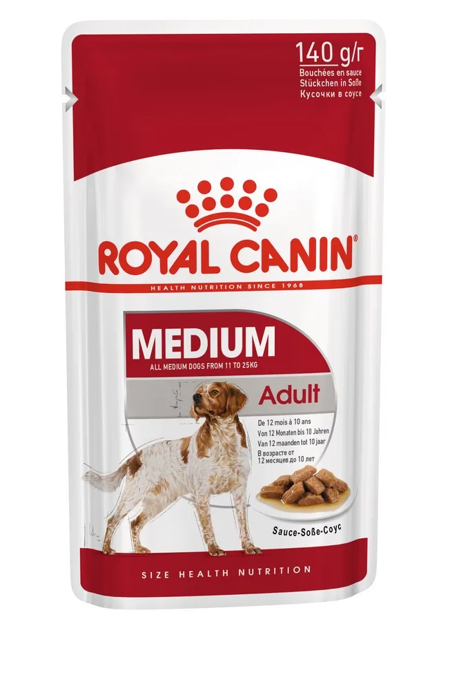 Royal Canin Medium Adult пауч для взрослых собак средних пород (соус) 20*140 г.|Влажный корм