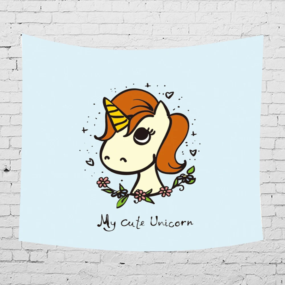 Милые c Книги по искусству Ун Единорог печати стены висит Гобелены пляжные