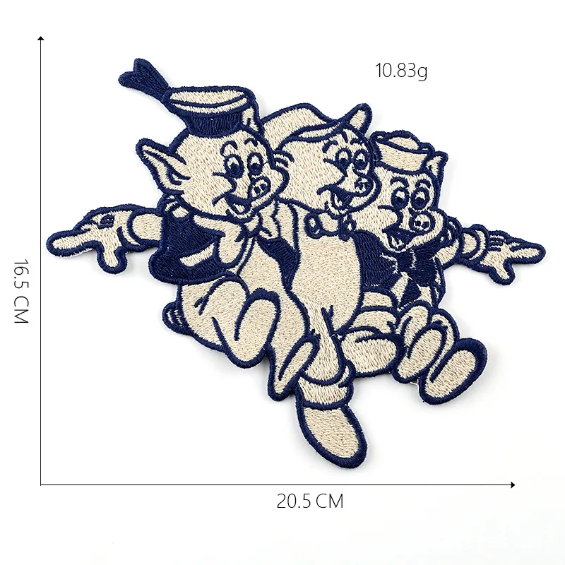 5 шт. вышивка патч вышитая ткань Три поросенка мультфильм животное Сделай Сам