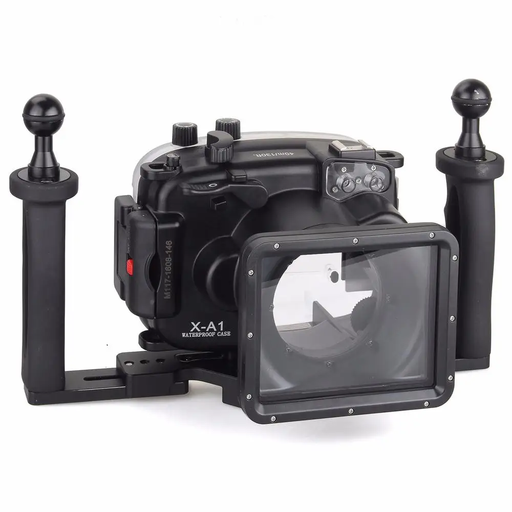 売却 Meikon 40 メートル水中カメラハウジング富士フイルム X-A1 + アルミトレイ、カメラ防水ハウジングケース富士フイルムカメラ