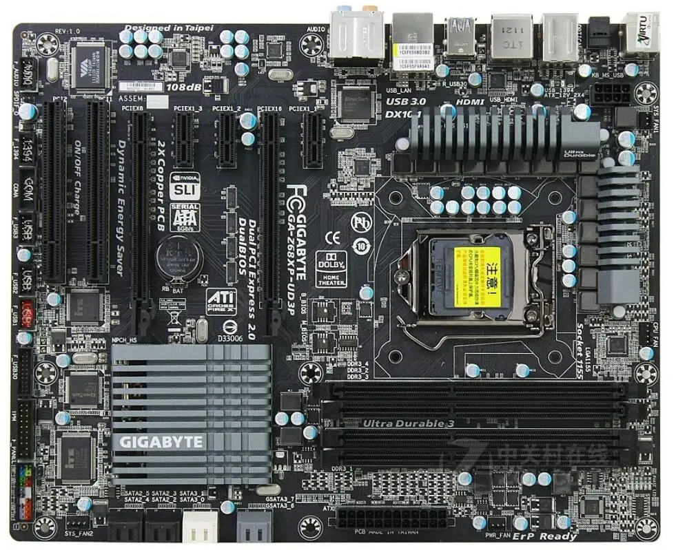 Для Gigabyte GA-Z68XP-UD3P оригинальная настольная материнская плата Z68XP-UD3P Z68 Socket LGA 1155 DDR3 |