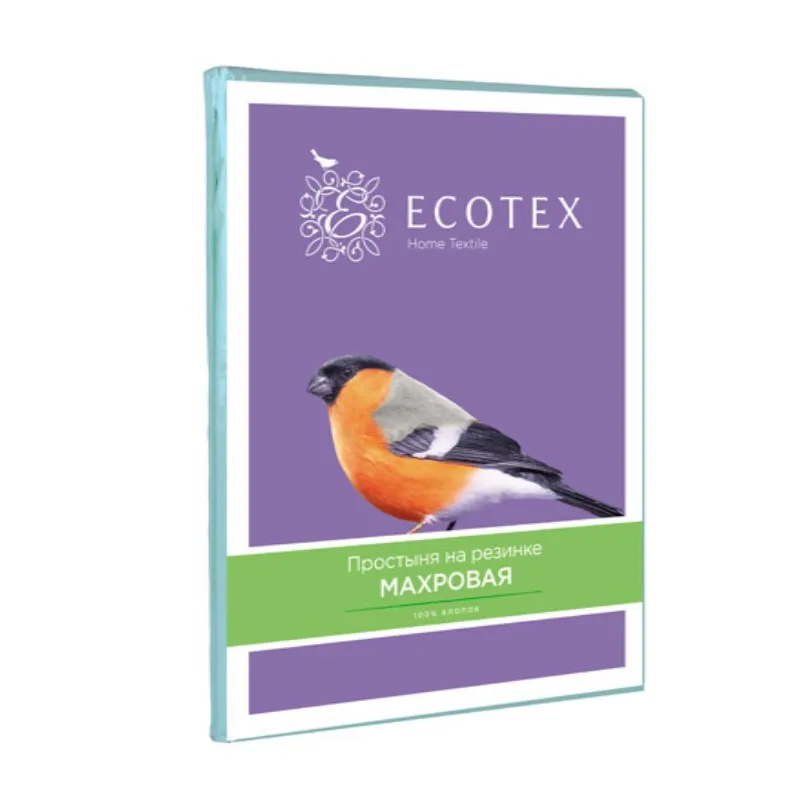 Махровая простынь на резинке Ecotex | Дом и сад