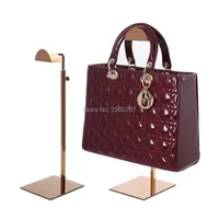 10pcs black/rose gold metal handbag display stand adjustable women handbag display stand bag holder rack
