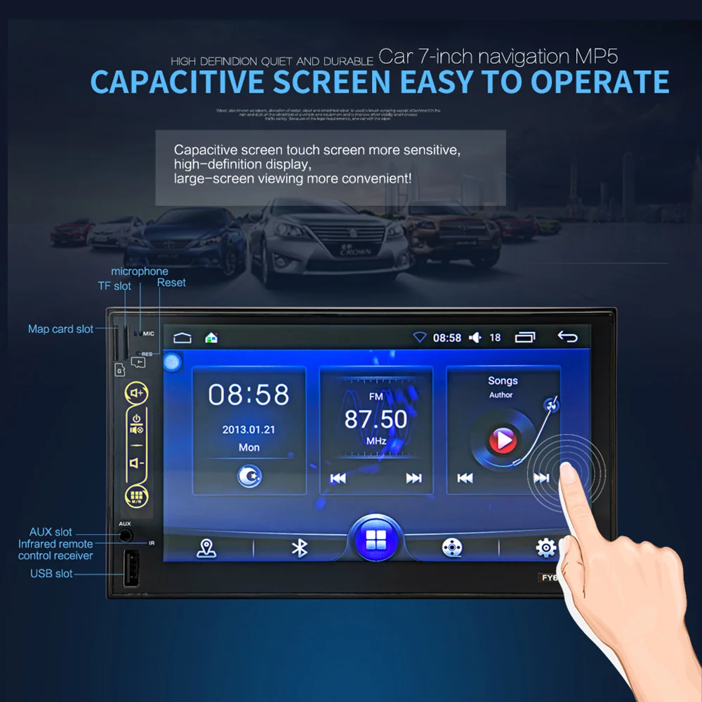AOSHIKE gps 2 Din Автомобильный мультимедийный плеер 7 ''HD MP5 Bluetooth wifi четырехъядерный