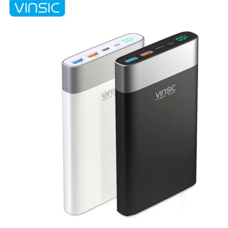 Vinsic 20000 мАч запасные аккумуляторы для телефонов Quick Charge повербанк тип c Dual USB
