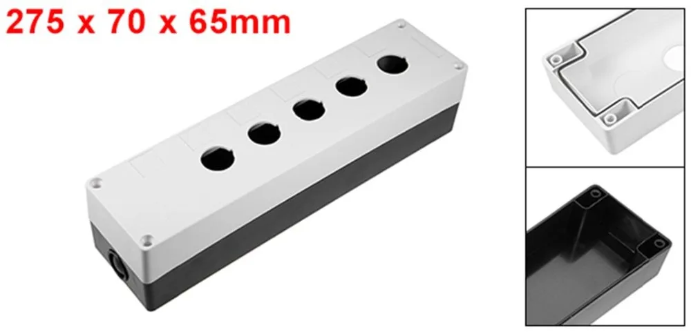 UXCELL Push Button Switch Control Station Box 22mm 5 Hole Waterproof Black And White For Power Supply Units Accessories | Строительство