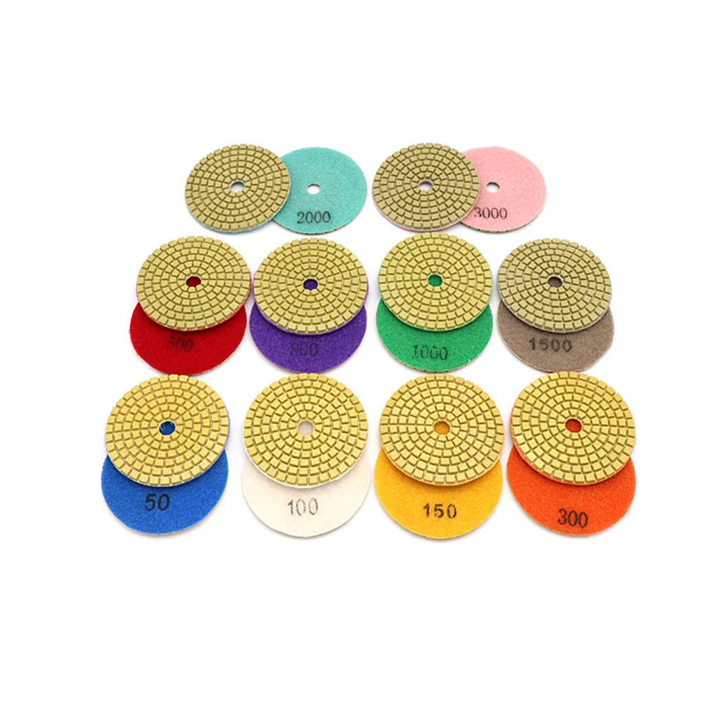 CNBTR 1PCS Diamond Wet Polishing Pads 3 inch for Granite Stone Concrete Marble Floor Grinder or Polisher 50#-3000# | Инструменты