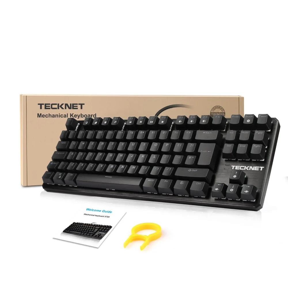 TeckNet Механическая игровая клавиатура 88 клавиш переключатель с радужной подсветкой USB проводной комплект геймера Великобритания раскладка для Windows PC