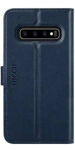 TUCCH бумажник чехол для Galaxy S10 плюс, из искусственной кожи с защитой от RFID, для карт с отделениями для карт и подставкой Тетрадь флип-чехол-книжка для Galaxy S10P - Цвет: Blue
